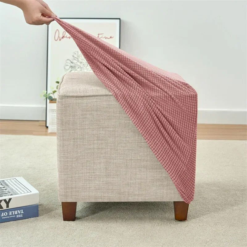 Četvrtaste otomanske navlake od polarnog flisa Elastični oslonac za noge Presvlake Rastezljive navlake za stolice Namještaj za dnevnu sobu Zaštita za kuću