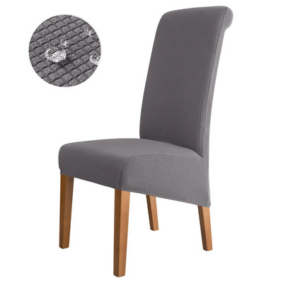 Huse pentru scaune cu spătar înalt, hidrofugă, Jacquard Stretch, dimensiunea XL, pentru scaune pentru sufragerie.
