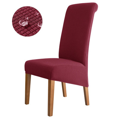 Huse pentru scaune cu spătar înalt, hidrofugă, Jacquard Stretch, dimensiunea XL, pentru scaune pentru sufragerie.