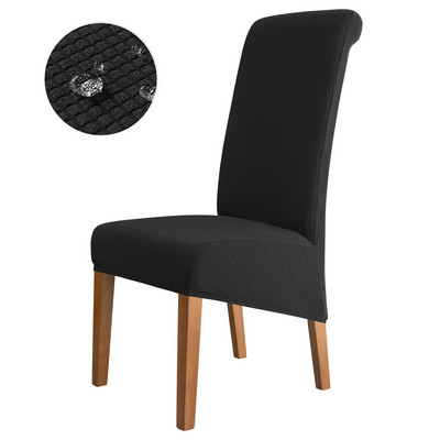 Huse pentru scaune cu spătar înalt, hidrofugă, Jacquard Stretch, dimensiunea XL, pentru scaune pentru sufragerie.