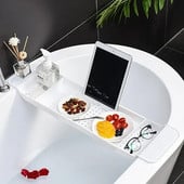 Carcasă pentru prosoape, accesorii pentru depozitare, cadă de baie, suport pentru baie, tavă, organizator de duș, extensibil pentru carte, suport pentru baie, raft pentru cadă din bambus