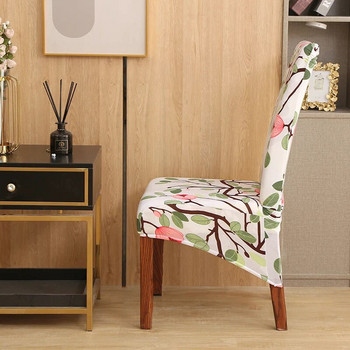 Калъфка за стол с флорални щампи с висока облегалка XL/M размер Еластична рокля за калъфи за столове за трапезария Сватбен банкет Калъф за домашен декор