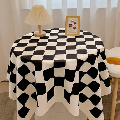 Față de masă în carouri în carouri pentru sufragerie acoperită de masă rezistentă la praf Decorare în stil INS Față de masă pentru petrecere de nuntă Decor pentru acasă 식탁보