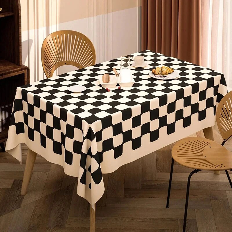 Šahovnica Karirani stolnjak Blagovaonica Prekrivač stola otporan na prašinu INS stilski ukras Stolnjak Svadbena zabava Home Decor 식탁보