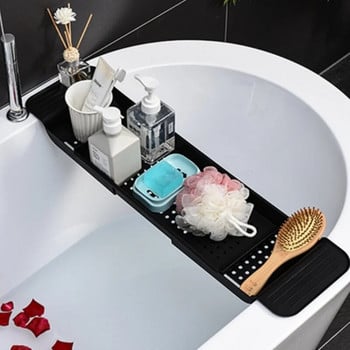 Πολυλειτουργικό αναδιπλούμενο ράφι αποθήκευσης μπανιέρας Δίσκος μπανιέρας ράφι Μπανιέρα μπάνιου Εργαλεία αποθήκευσης πετσετών Ράφι κουζίνας Νεροχύτης αποχέτευσης