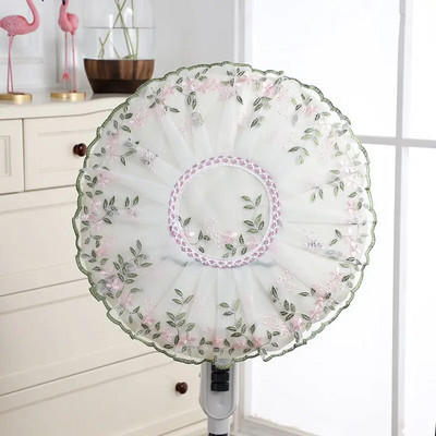 Elektrinis ventiliatoriaus dangtelis nuo dulkių Grindų tipas Buitinė audinys Art Elektrinis ventiliatoriaus dangtis Visas paketas Apvalus nėrinių lubų ventiliatoriaus apsauga