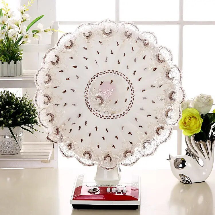 Elektrinis ventiliatoriaus dangtelis nuo dulkių Grindų tipas Buitinė audinys Art Elektrinis ventiliatoriaus dangtis Visas paketas Apvalus nėrinių lubų ventiliatoriaus apsauga