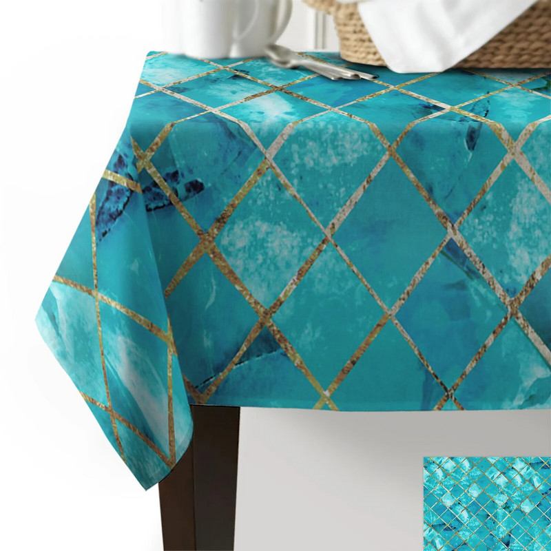 Turkio marmuro grotelių tekstūros vestuvių vakarėlio staltiesė vandeniui atspari alyvai atspari valgomojo stalo danga Virtuvės namų dekoro staltiesė