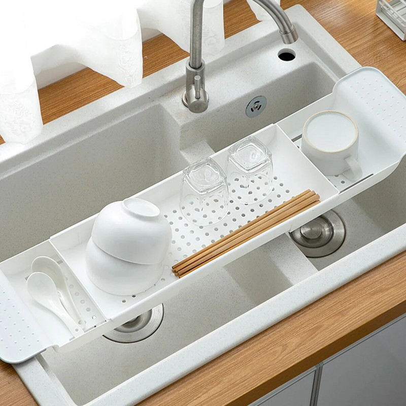 Vonios padėklas Išplečiamas nutekėjimo vonios lentyna Daugiafunkcinis vonios laikymo stovas Nuimamas reguliuojamas plastikinis stovas