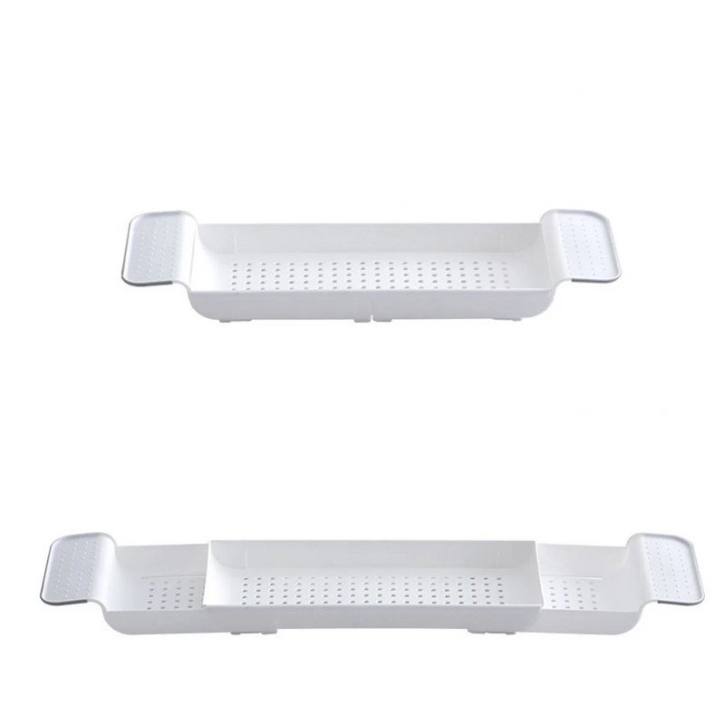 Vonios padėklas Išplečiamas nutekėjimo vonios lentyna Daugiafunkcinis vonios laikymo stovas Nuimamas reguliuojamas plastikinis stovas