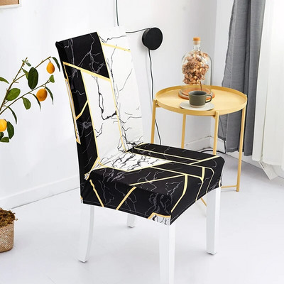 Huse pentru scaune de sufragerie geometrice Huse elastice pentru scaun Huse pentru scaune elastice pentru nunta, hotel, banchet, sufragerie, birou, anti-murdar