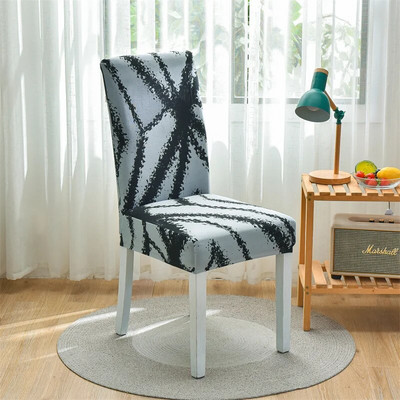 1 ΤΕΜ. Γεωμετρικό κάλυμμα καρέκλας τραπεζαρίας Stretch κάλυμμα καθίσματος για το σπίτι Συμπόσιο ξενοδοχείου Σαλόνι Spandex Ελαστική θήκη καρέκλας