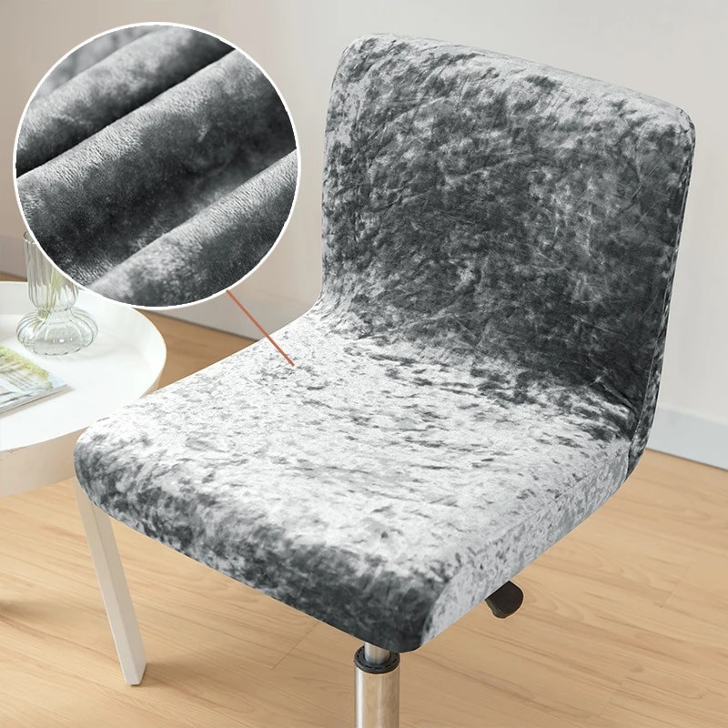 Shining Fabric Club forgószékhuzat kis méretű, rövid hátú bárszék huzat arany gyémánt bársony lakberendezési szék üléshuzat