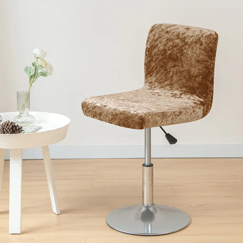 Shining Fabric Club forgószékhuzat kis méretű, rövid hátú bárszék huzat arany gyémánt bársony lakberendezési szék üléshuzat