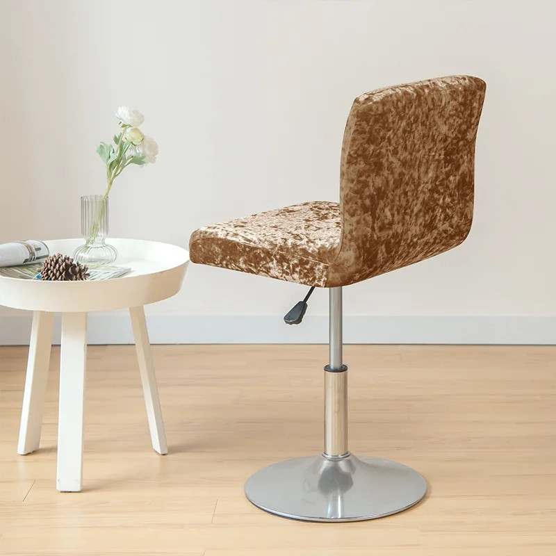 Shining Fabric Club forgószékhuzat kis méretű, rövid hátú bárszék huzat arany gyémánt bársony lakberendezési szék üléshuzat