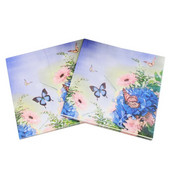 20 buc/lot șervețele de hârtie cu flori de trandafir albastru, șervețele de hârtie pătrate pentru cocktail de fluture, pentru nunta, ziua de naștere, decorarea pentru baby shower