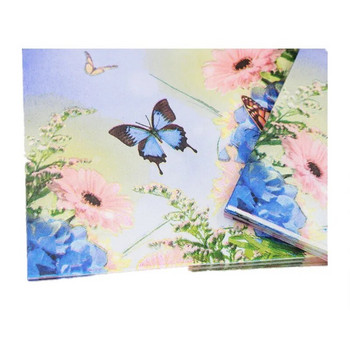 20 τεμ./παρτίδα Χαριτωμένα μπλε λουλούδια χαρτοπετσέτες πεταλούδα τετράγωνες χαρτοπετσέτες για κοκτέιλ για γάμο για γενέθλια διακόσμηση μωρού για ντους