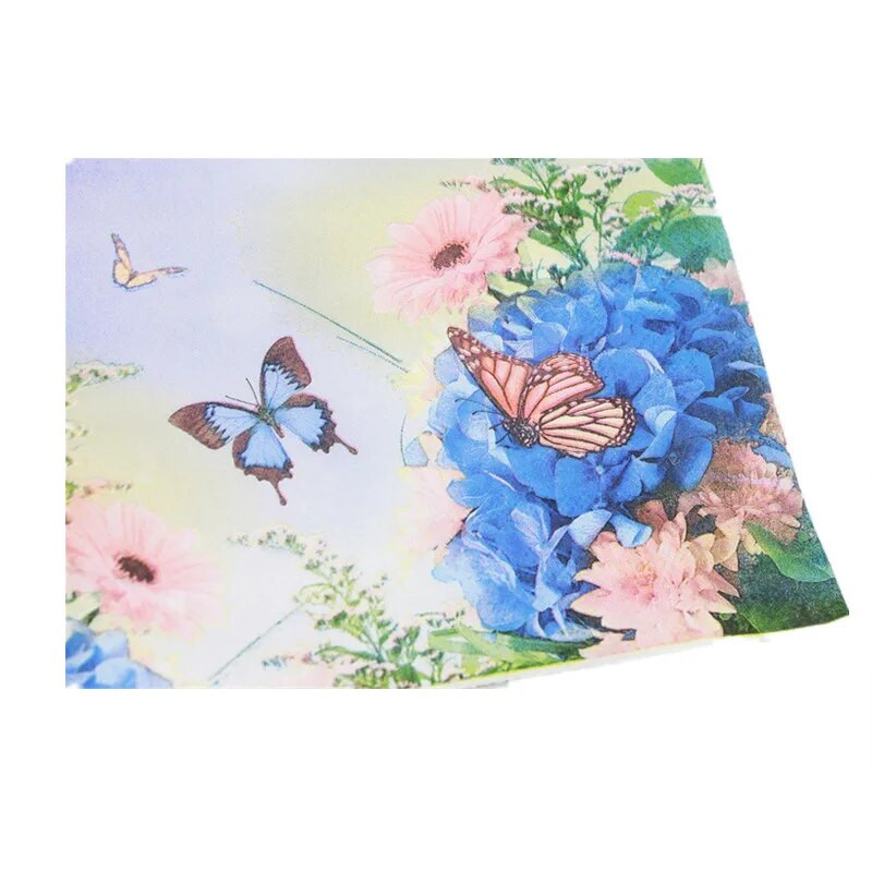 20 vnt./stal. Mielos mėlynos rožės gėlių popierinės servetėlės drugelių kokteilių aikštės vakarienės servetėlės vestuvių gimtadienio kūdikių dušo dekoravimui