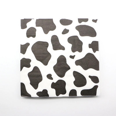 20 buc/pachet Decor vacă Servețele de hârtie de unică folosință Fermă vaci cu tema pentru petrecere de aniversare Decor pentru petrecere cu animale Baby Shower