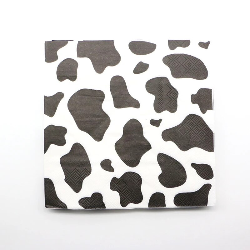 20 vnt/pak. Karvių puošmena Vienkartinės popierinės servetėlės Farm Cow tema Gimtadienio vakarėlis Gyvūnų vakarėlio dekoravimas Kūdikių dušas