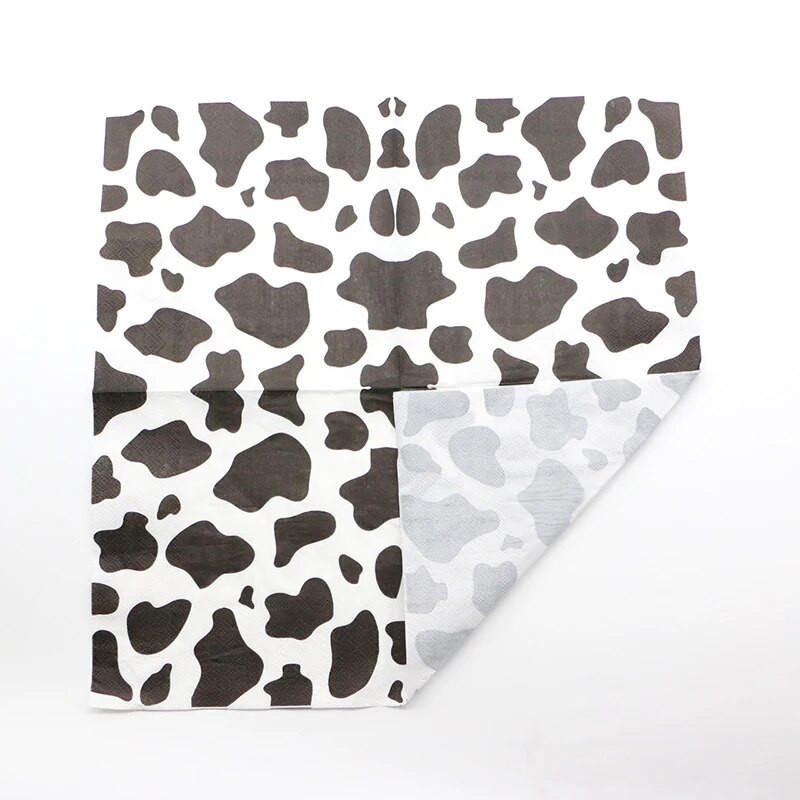20 vnt/pak. Karvių puošmena Vienkartinės popierinės servetėlės Farm Cow tema Gimtadienio vakarėlis Gyvūnų vakarėlio dekoravimas Kūdikių dušas