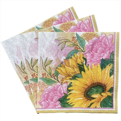 Șervețele Daisy șervețel hârtie 33*33cm flori de unică folosință pentru masă șervețele 100% lemn natural pentru suplimente de petrecere