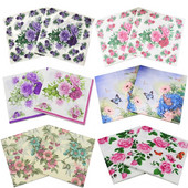 20vnt./vnt Mielos violetinės rožių gėlės Popierinės servetėlės Skraidantys drugeliai gimtadienio vakarėliui Prekės vestuvių dekoracijos