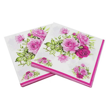 20 τμχ/παρτίδα Χαριτωμένα χαρτοπετσέτες λουλουδιού μωβ ροζ Πετταλούδες για χαρούμενα γενέθλια προμήθειες διακόσμηση γάμου
