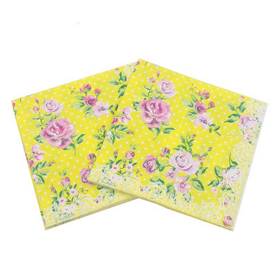 20vnt./vnt Mielos violetinės rožių gėlės Popierinės servetėlės Skraidantys drugeliai gimtadienio vakarėliui Prekės vestuvių dekoracijos