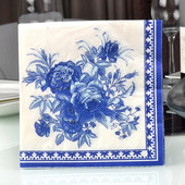 20 buc/pachet șervețele de hârtie cu flori de porțelan albastru și alb șervețele de hârtie vintage pentru șervețele florale pentru decorarea petrecerii de nuntă