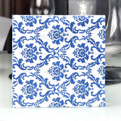 20 buc/pachet șervețele de hârtie cu flori de porțelan albastru și alb șervețele de hârtie vintage pentru șervețele florale pentru decorarea petrecerii de nuntă