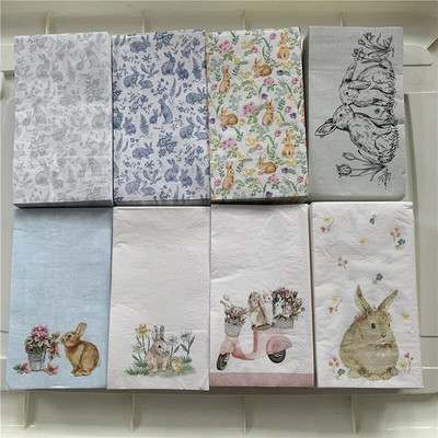 15 decoupage nunta șervețele vintage hârtie șervețel elegant iepure iepuraș flori meșteșuguri copil petrecere aniversare servetele decor 33*40cm