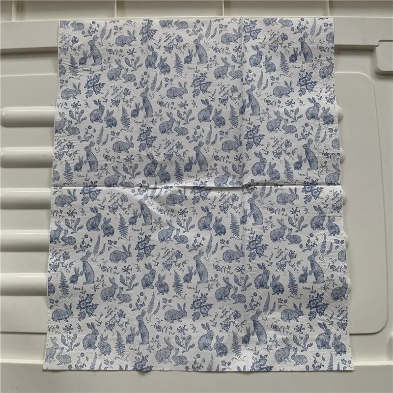 15 ντεκουπάζ χαρτοπετσέτες γάμου vintage κομψές χαρτοπετσέτες κουνελάκι κουνελάκι λουλούδι χειροτεχνία παιδικό πάρτι γενεθλίων σερβιέτες διακόσμηση 33*40cm