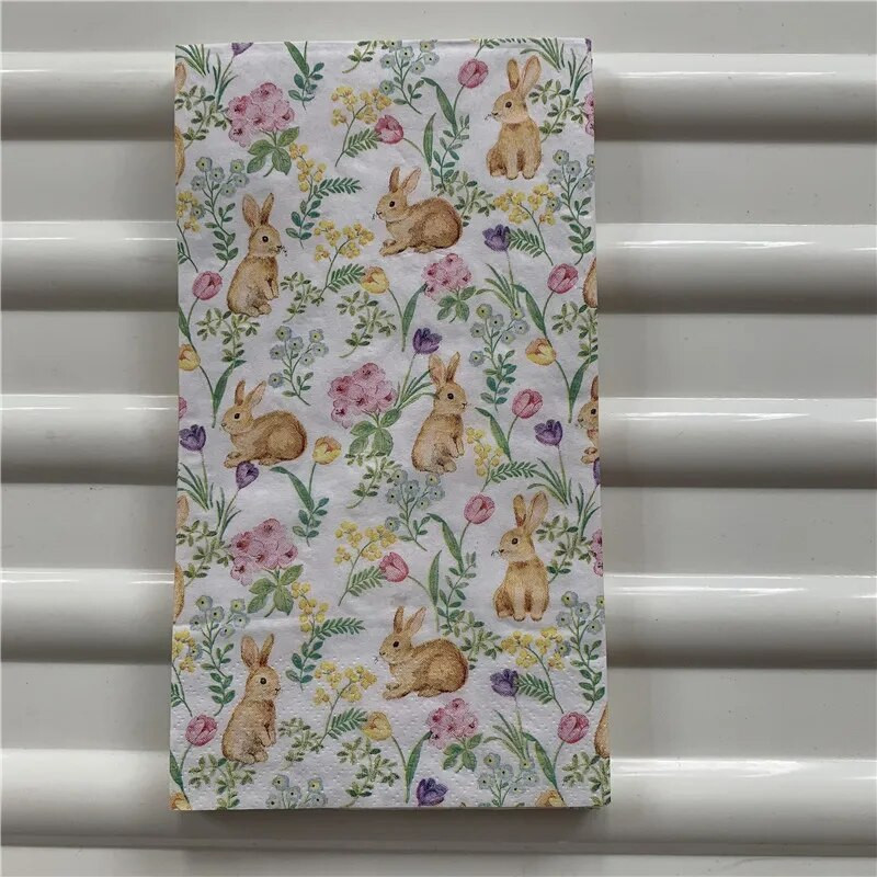 15 ντεκουπάζ χαρτοπετσέτες γάμου vintage κομψές χαρτοπετσέτες κουνελάκι κουνελάκι λουλούδι χειροτεχνία παιδικό πάρτι γενεθλίων σερβιέτες διακόσμηση 33*40cm