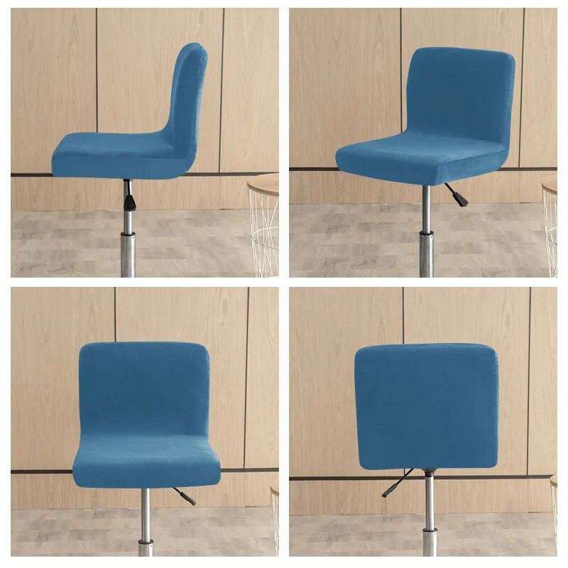 Puha Velvet Club forgószékhuzat kis méretű, rövid hátsó székhuzat étkező konyhához Stretch dekorációs széklet üléshuzat