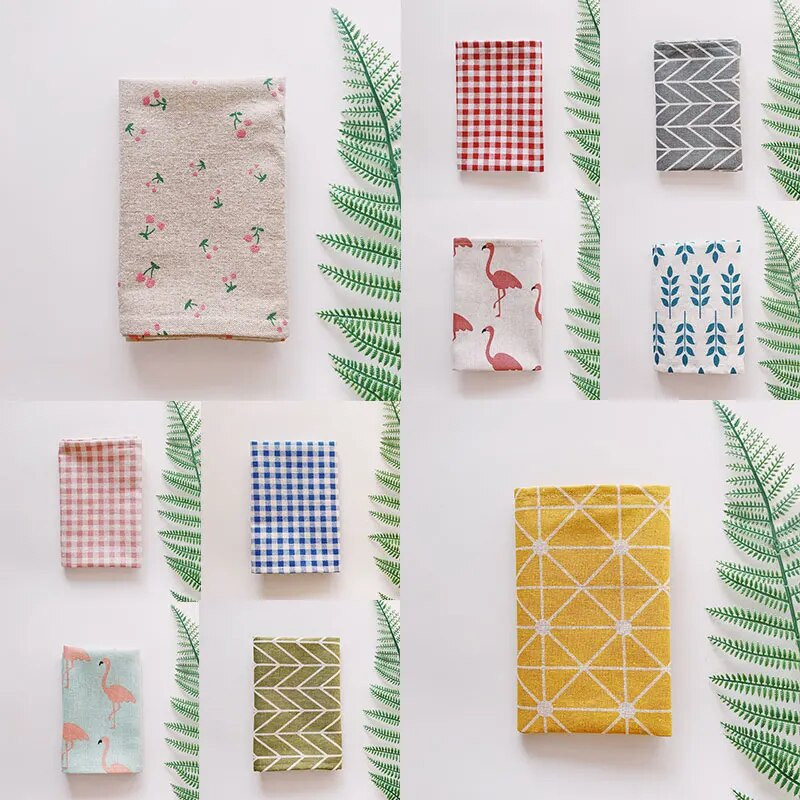 Σουπλά από καρό βαμβακερό υφασμάτινο στιλ Ιαπωνικής μόδας Πατάκια τραπεζιού Χαρτοπετσέτες Απλή σχεδίαση Τραπεζαρία Δίσκος Μαξιλαράκια Αξεσουάρ κουζίνας