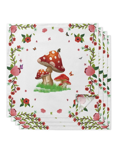 Păun Păsări Plante colorate Servețel de masă reutilizabil pentru petrecere Decorare nuntă Față de masă Prosop Bucătărie Cină Servețele de servire