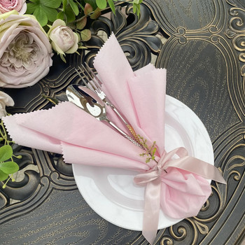 6PCS 36X36CM Розови салфетки 100% памучни платнени салфетки Маса за вечеря Салфети Меки перящи се за многократна употреба Сватби Ресторант