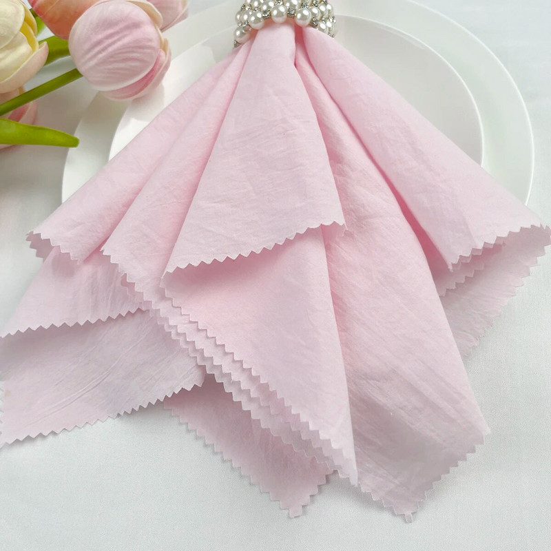 6 ΤΕΜ. 36Χ36 εκ. Ροζ χαρτοπετσέτες 100% βαμβακερές υφασμάτινες χαρτοπετσέτες Τραπεζαρίες για δείπνο Μαλακές πλένονται επαναχρησιμοποιούμενες Γαμήλια πάρτι Εστιατόριο