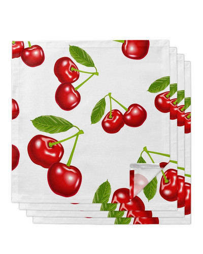 Vyšnių vaisiai vyšnios iš audinio servetėlės vakarėliui vestuvių dekoravimui staltiesė Virtuvės stalo priedai serviravimo servetėlės Daugkartinio naudojimo