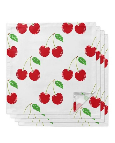 Vyšnių vaisiai vyšnios iš audinio servetėlės vakarėliui vestuvių dekoravimui staltiesė Virtuvės stalo priedai serviravimo servetėlės Daugkartinio naudojimo