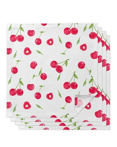Vyšnių vaisiai vyšnios iš audinio servetėlės vakarėliui vestuvių dekoravimui staltiesė Virtuvės stalo priedai serviravimo servetėlės Daugkartinio naudojimo