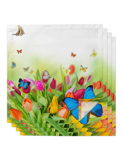 2 vnt. Atogrąžų augalų lapų servetėlės iš papūgos audinio, skirtos stalo dekoravimui Nosinaitė Buitinė daugkartinio naudojimo servetėlė vestuvių dekoravimui