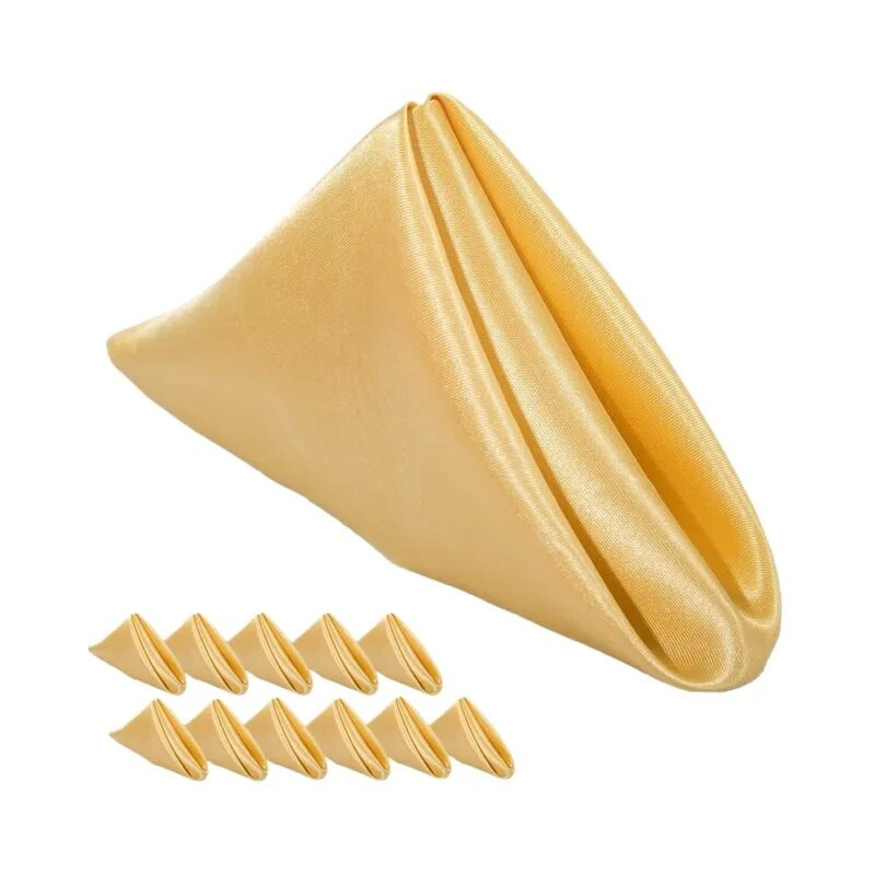 Satininė servetėlė stalo dekoravimui, rankšluostis vestuvėms, namams, viešbutis, Kalėdos, žalia, 43 cm x 43 cm, 7 vnt.