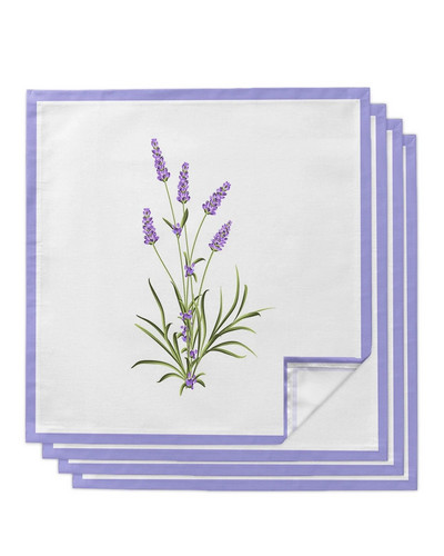 Șervețel de pânză cu flori violete, lavandă, decor de masă, prosop de cină pentru farfurii de bucătărie, șervețele de nuntă reutilizabile, decorare