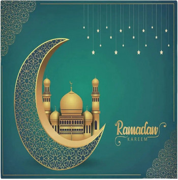 2Pcs Ramadan Kareem Decoration Платнена салфетка за многократна употреба Eid Mubarak Салфетки за маса за дома Мюсюлмански ислямски Eid al-Fitr Party Supplie