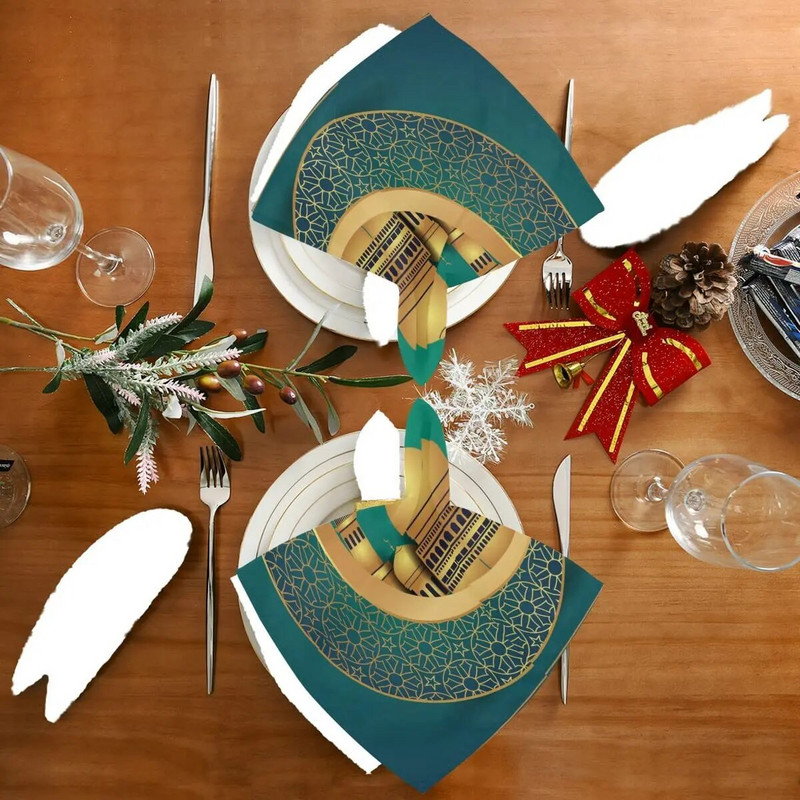 2Pcs Ramadan Kareem Decoration Platnena salveta za višekratnu upotrebu Eid Mubarak Stolne salvete za dom muslimanski islamski Eid al-Fitr Party Supplie