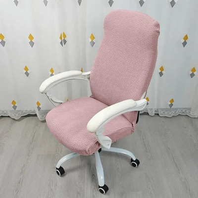 Spătar pentru computer Cotiera integrată Scaun pivotant Boss Culoare uni Husă pentru scaun cu fermoar în carouri elastic