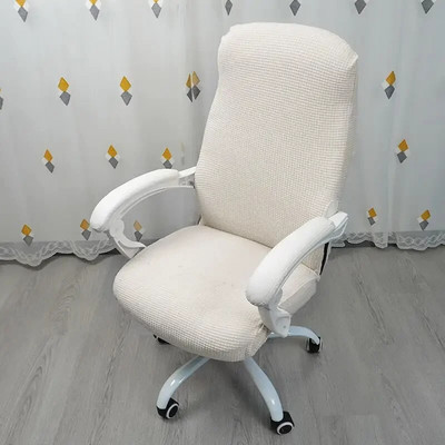 Spătar pentru computer Cotiera integrată Scaun pivotant Boss Culoare uni Husă pentru scaun cu fermoar în carouri elastic