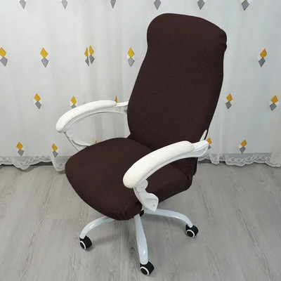 Spătar pentru computer Cotiera integrată Scaun pivotant Boss Culoare uni Husă pentru scaun cu fermoar în carouri elastic